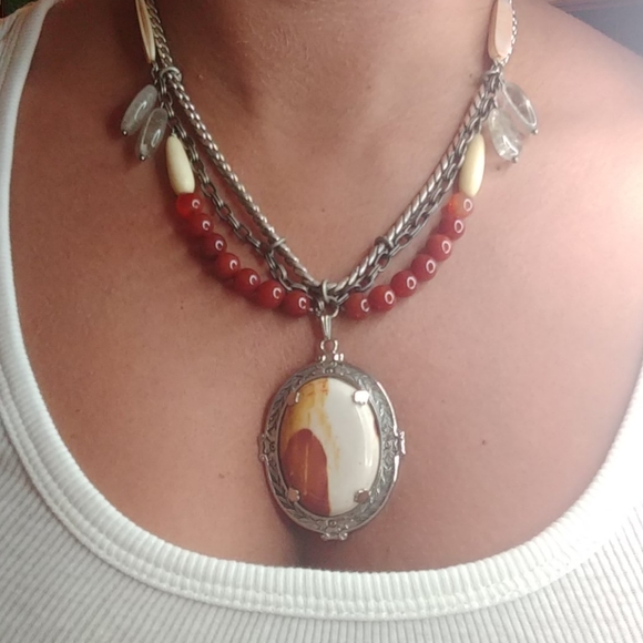 Boho Jasper Statement Necklace - Picture 1 of 5